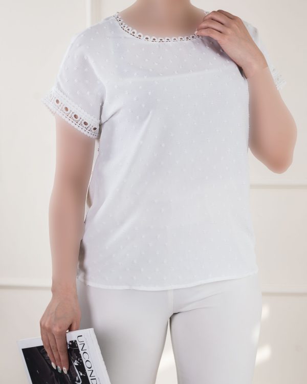 شومیز سفید اشکی - Image 4